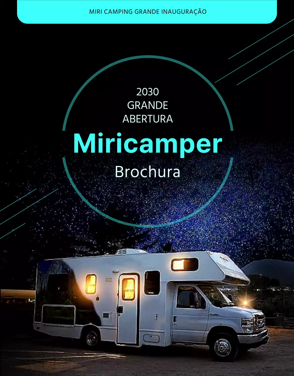 Uma autocaravana simples com cores escuras e toques de menta Saiba mais