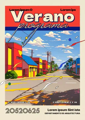 Concepto citypop rojo y azul arquitectura y exploración urbana