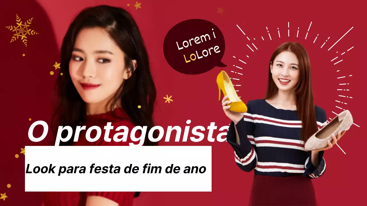 Look de festa de Natal Banner de miniaturas do YouTube em vermelho e roxo