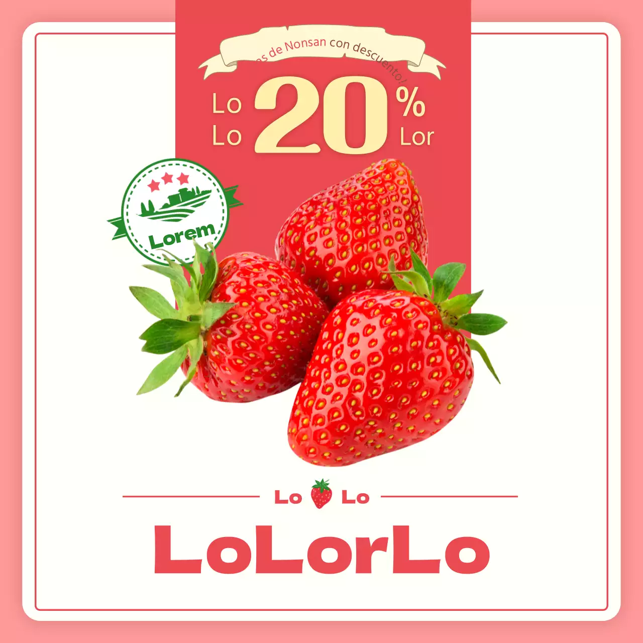 Fresas rosas y rojas en los pedidos con descuento