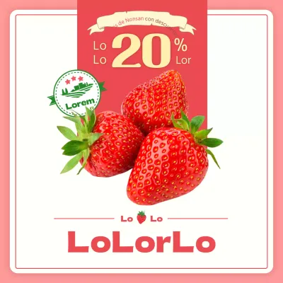 Fresas rosas y rojas en los pedidos con descuento