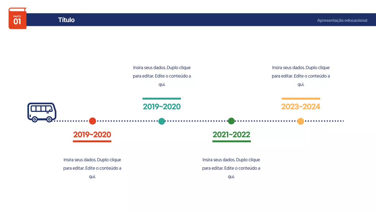 Infografia gira da LINHA DO TEMPO com as cores do arco-íris
