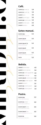 Fondo blanco tipografia simple cafe menu banner
