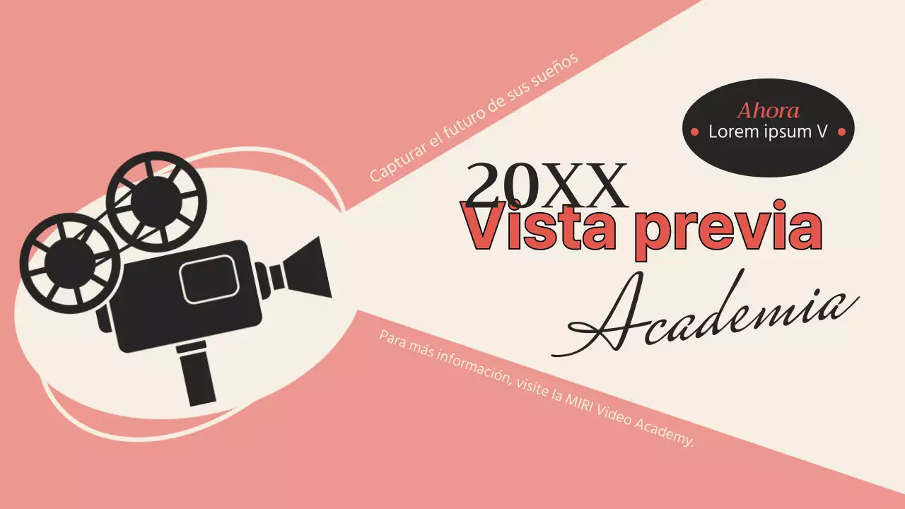 Promoción de la Film Concept School en rosa y beige vintage