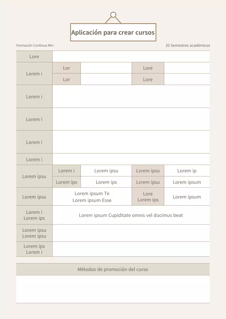 Solicitud para abrir un curso en beige Propuesta para un nuevo curso Solicitud para impartir un nuevo curso Plantilla de documento comercial