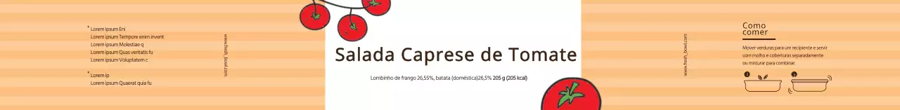 Etiqueta da salada caprese de tomate vermelho ilustrada