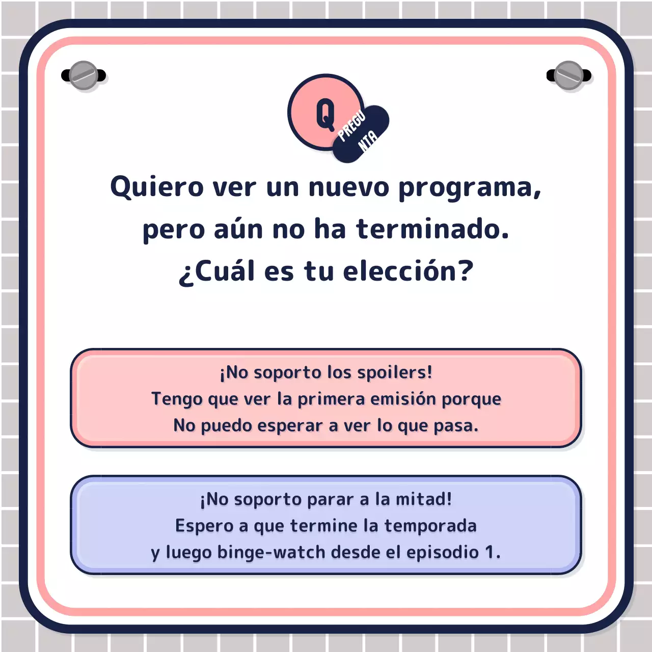 Test de texto sencillo en rosa malva azul marino