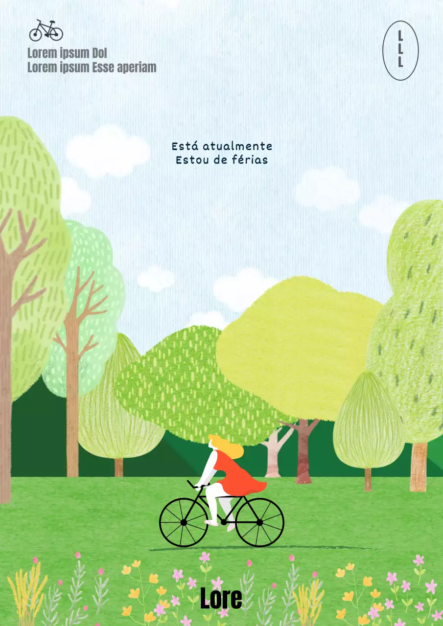 Ilustração a lápis de cor verde Ensaio de verão