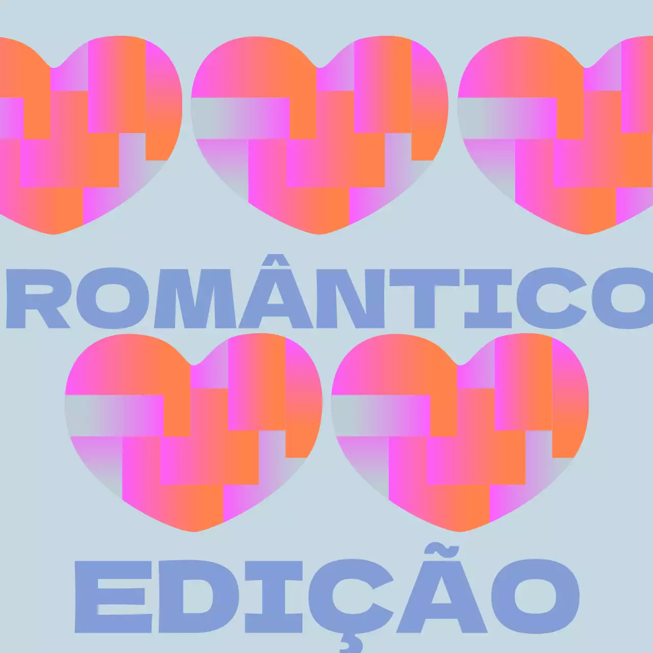 Capas de álbuns cor-de-rosa, cor de laranja e azuis