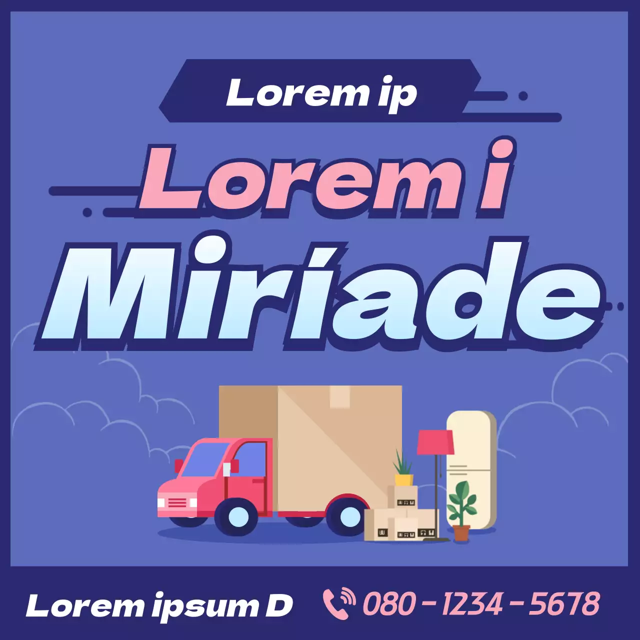 Ilustração púrpura a promover a empresa de mudanças Yongdal