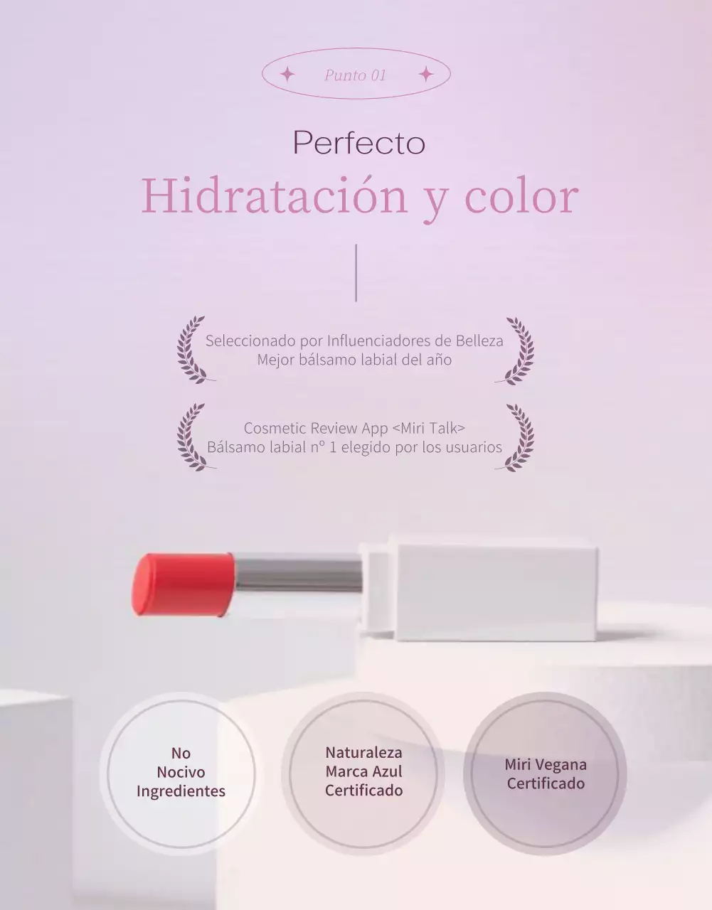 Cosméticos con tinte emocional para resaltar las fotos rosas y moradas