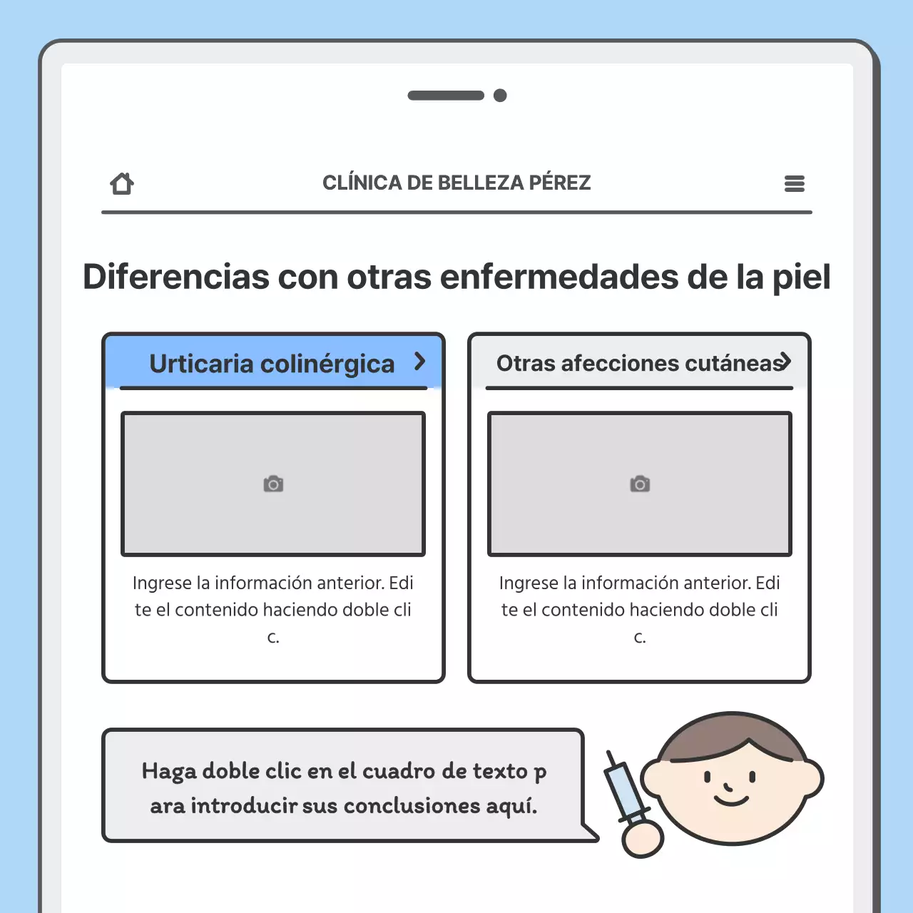 Promocione su hospital con un bonito concepto de móvil en azul claro