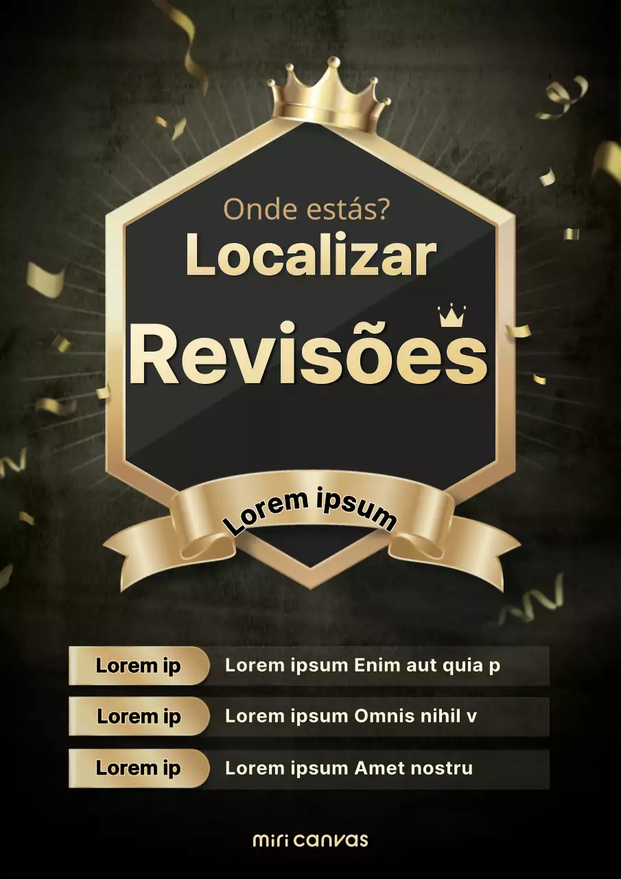Um conceito dourado escuro e glamoroso para o evento Resenha do Mês