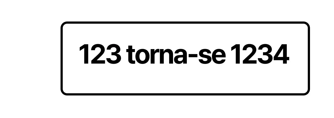 Número de carro simples branco