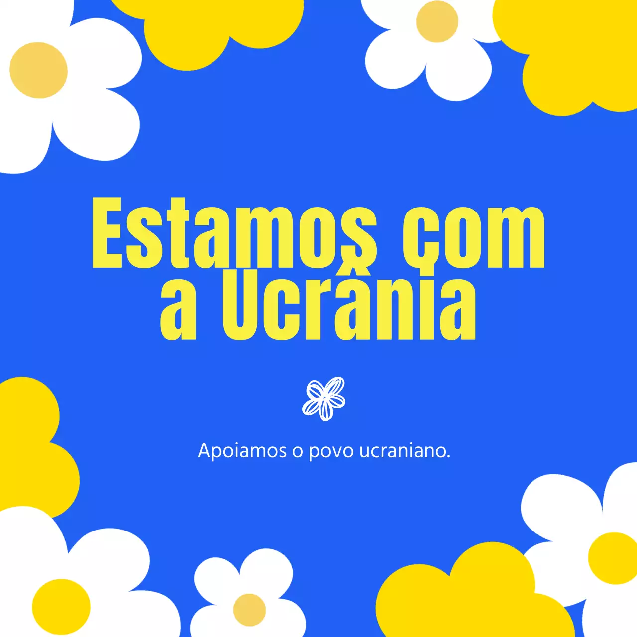 Mensagem de paz de guerra Ukuraina em azul e amarelo