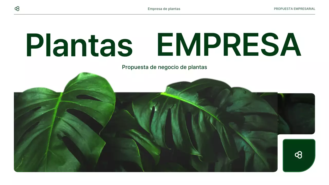 Propuesta de negocio de negocios en blanco y verde concepto de hoja natural