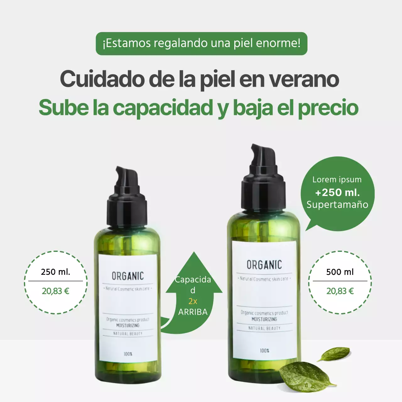 Cosméticos Promover el lanzamiento de grandes volúmenes de productos para la piel