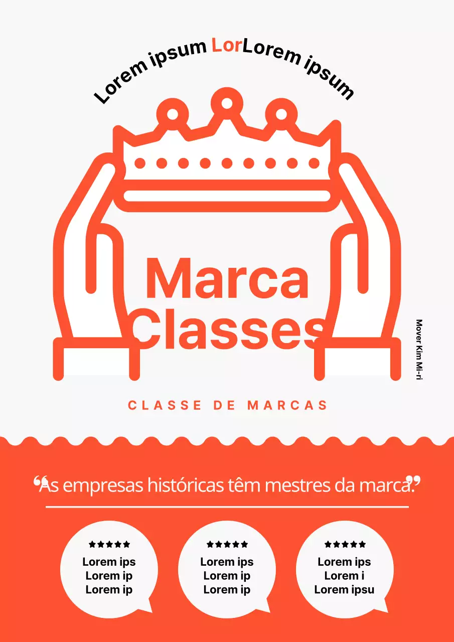 Marca simples em laranja e branco para promover as aulas