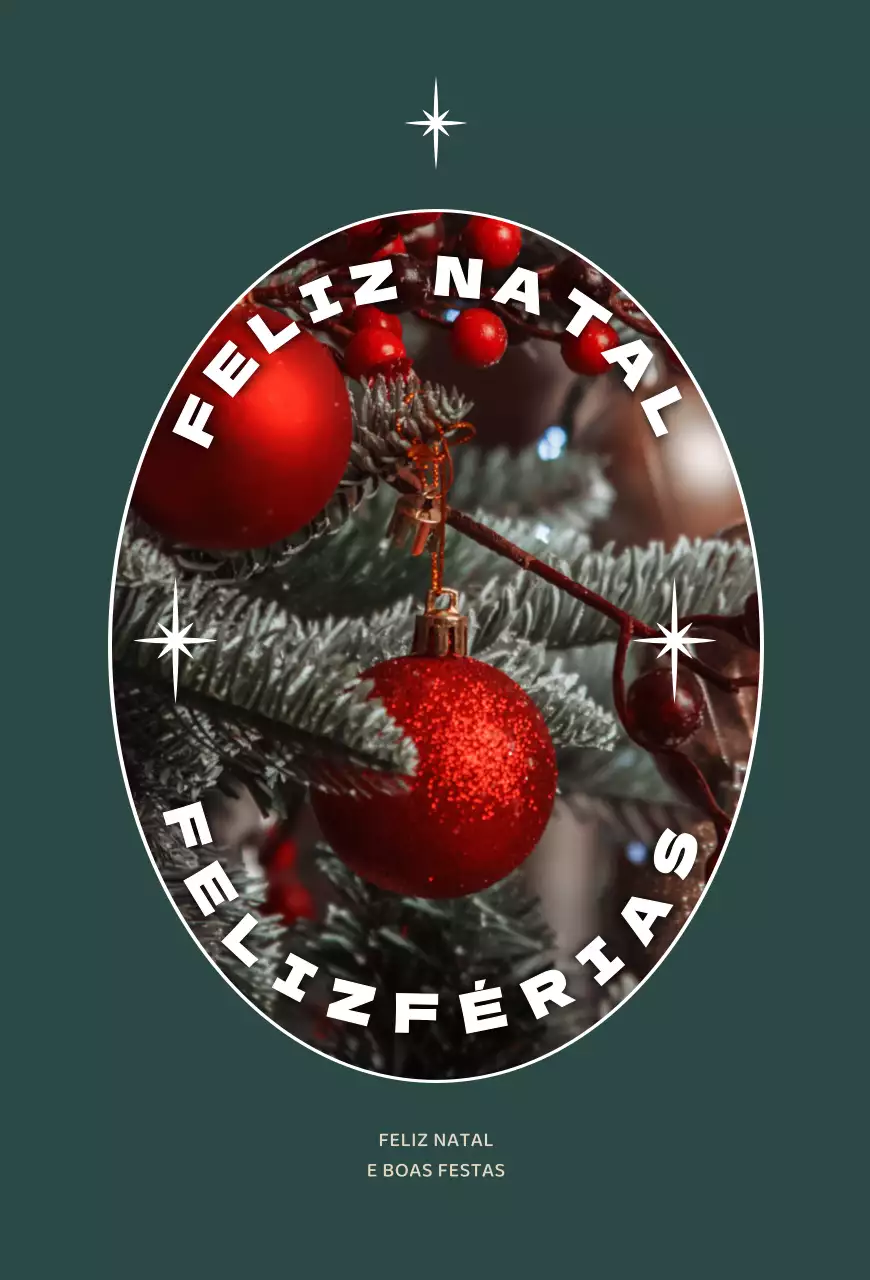 Cartão postal de Natal com fotografia de Natal turquesa