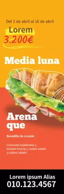 La foto amarillo-naranja destaca la venta de bocadillos en el restaurante Neat