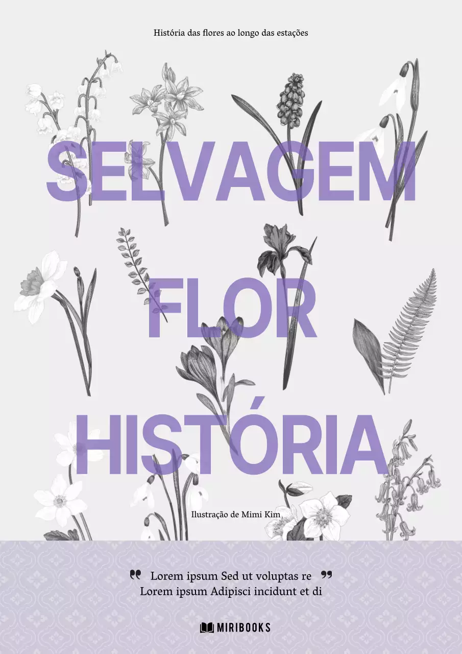 Cobertura de flores silvestres com pormenores roxos