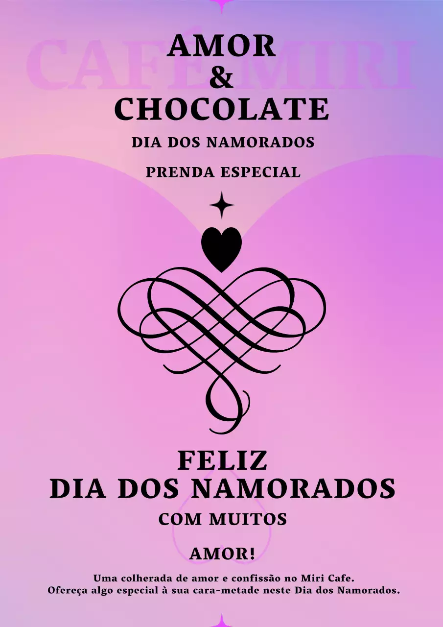 Dia dos Namorados com pontos de coração num fundo gradiente cor-de-rosa