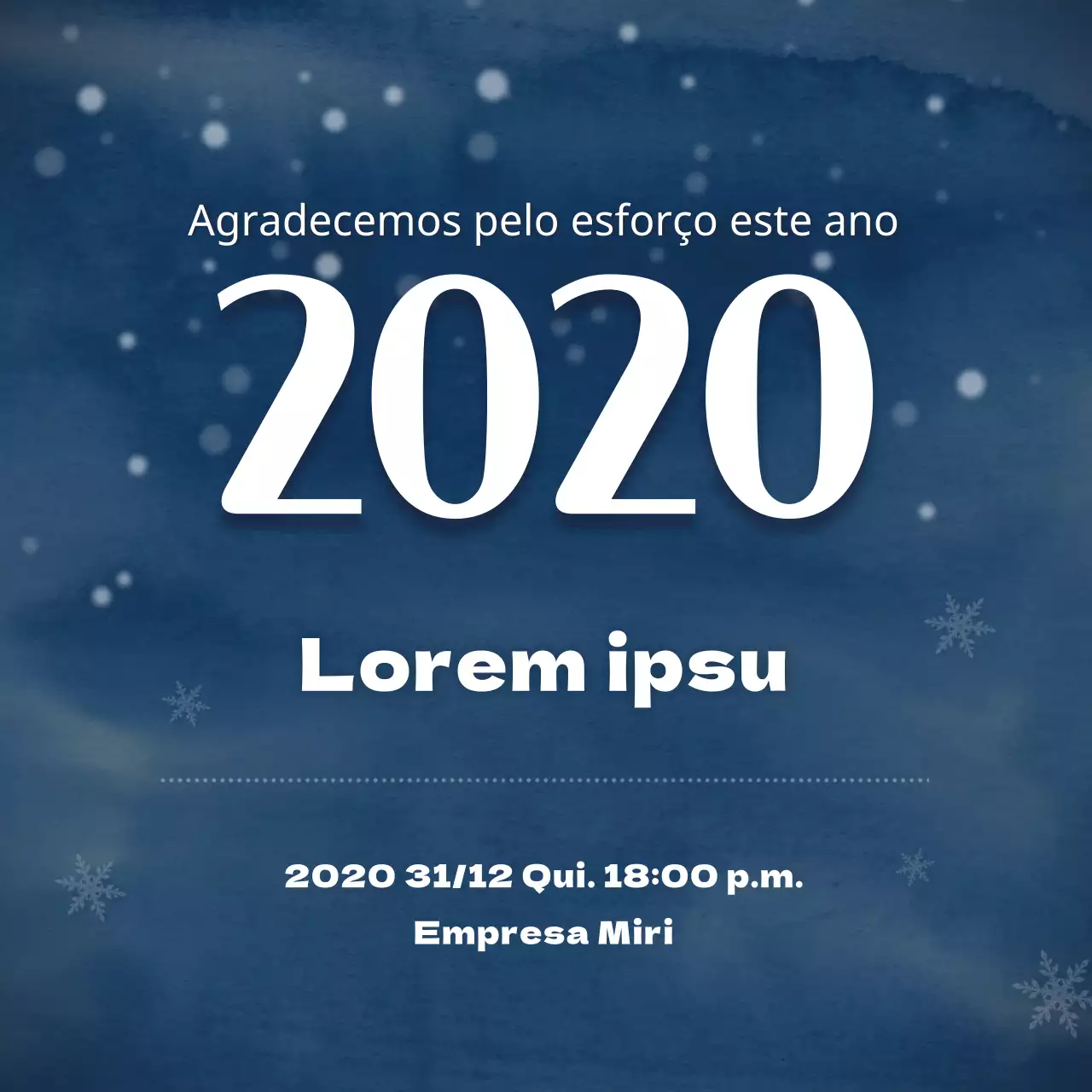 Floco de neve azul a fechar o quadrado das redes sociais