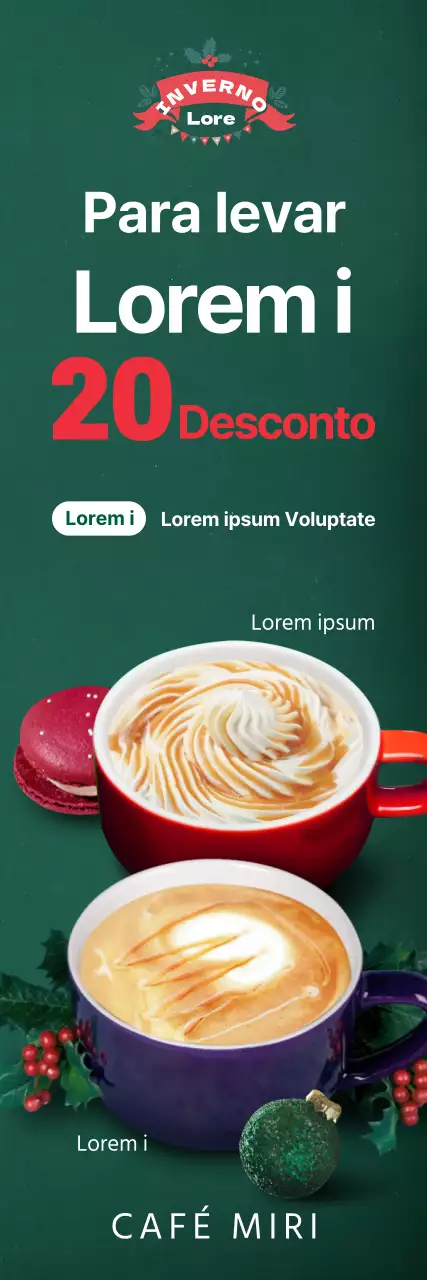 Promova o menu de Natal da sua cafetaria com um destaque fotográfico verde