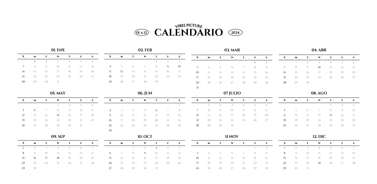 Calendario de pared de estilo sencillo con concepto de fotografía de viajes emocional en blanco y negro
