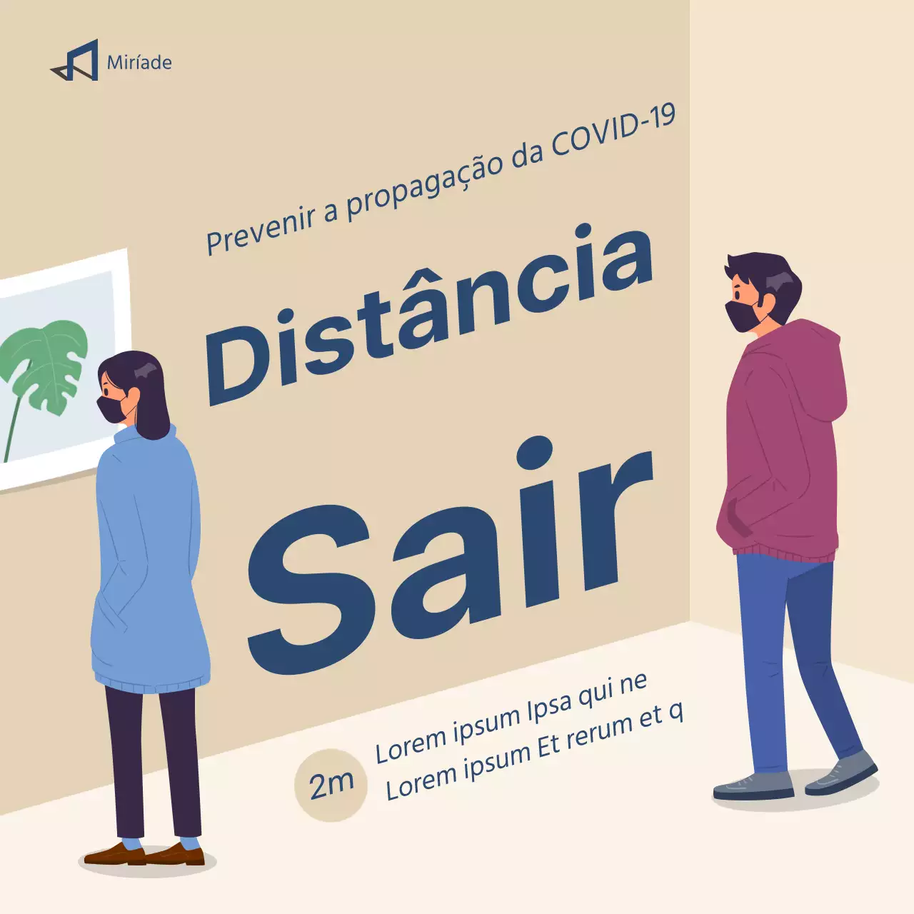 Visitar exposições com um fundo bege Guia de medidas de distanciamento do coronavírus