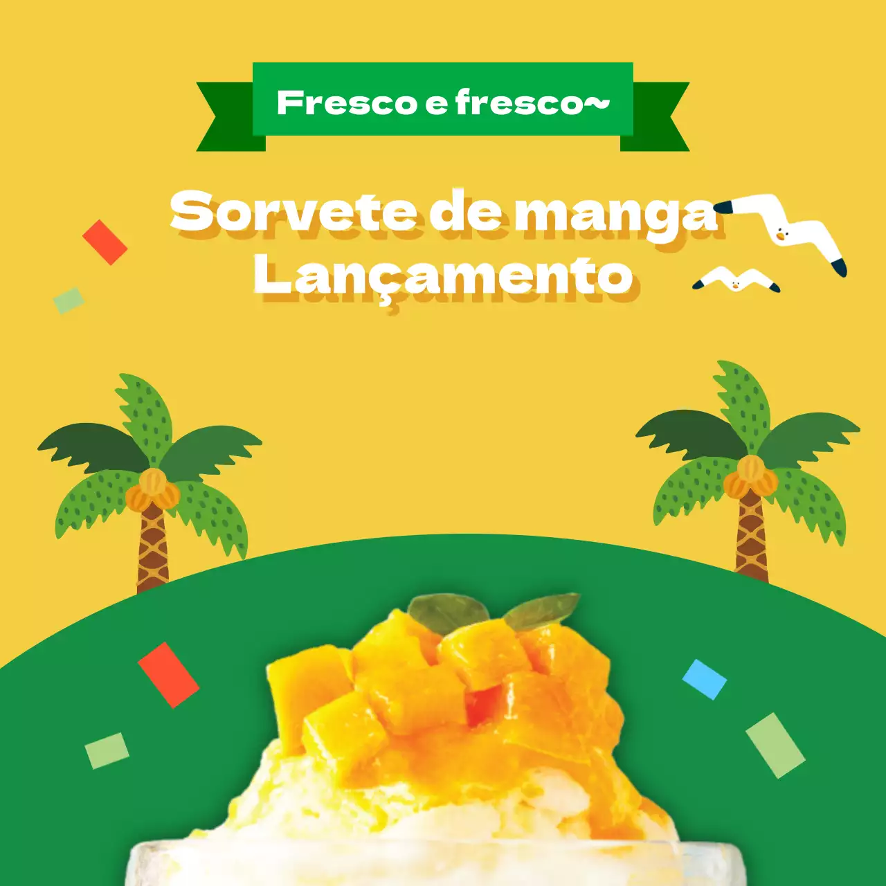 Gelo raspado de manga