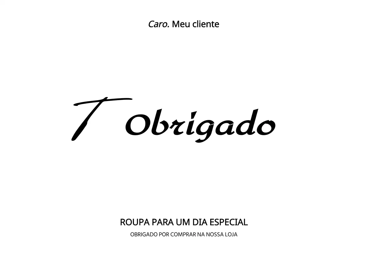 Desenho de cartão de agradecimento de cliente para um centro comercial com caligrafia preta e rabiscada