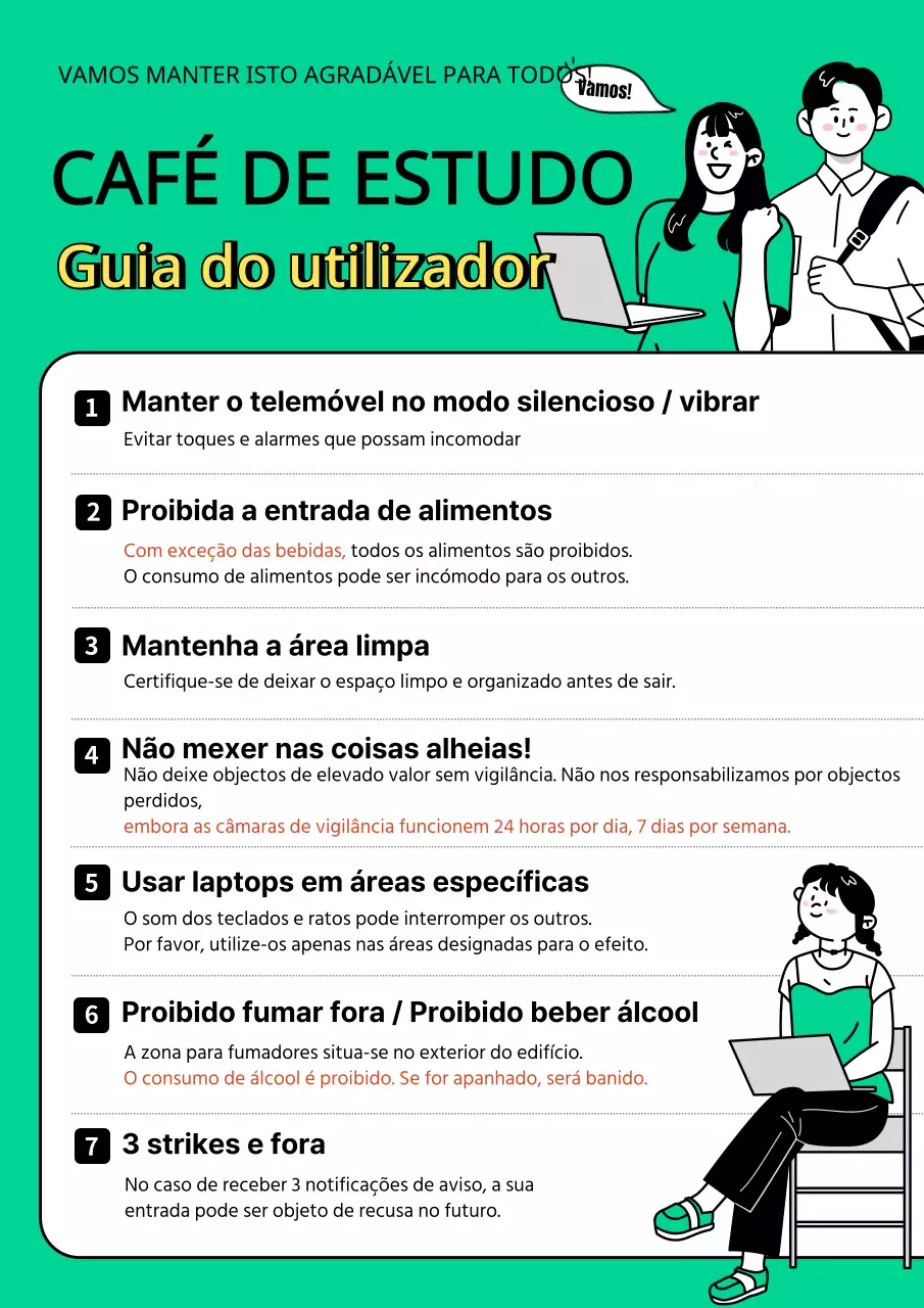 Um sinal de café com uma ilustração simples sobre um fundo verde