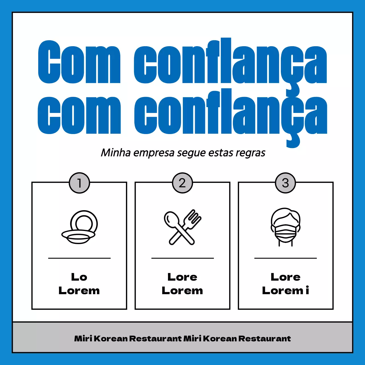 Higiénico, azul e limpo, Conteúdo do restaurante Tenderloin