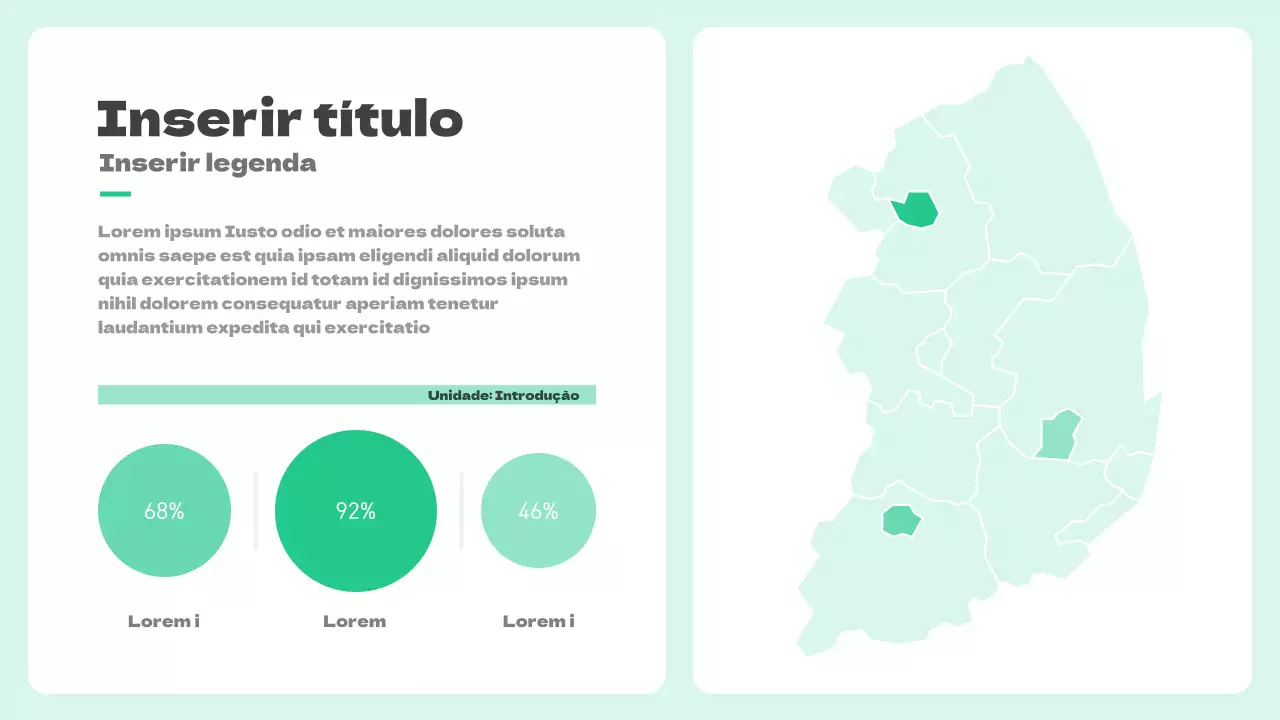 Carta de mapa com conceito de disposição dividida cor de menta