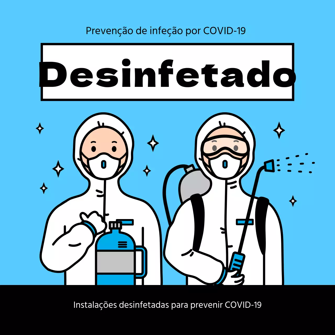 Desinfeção azul Layout concluído Corona