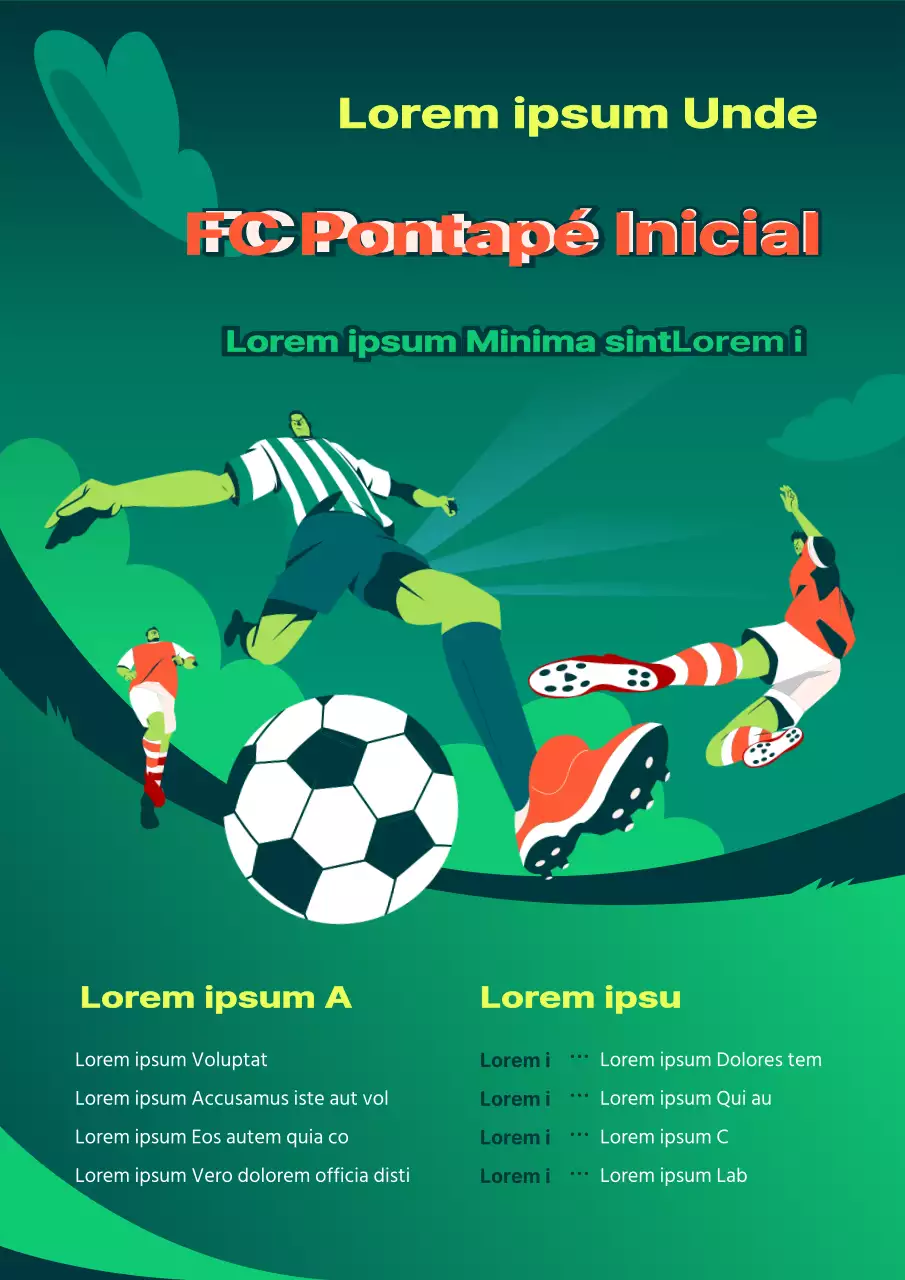 Tema de recrutamento de um clube de futebol com um conceito de ilustração dinâmica verde