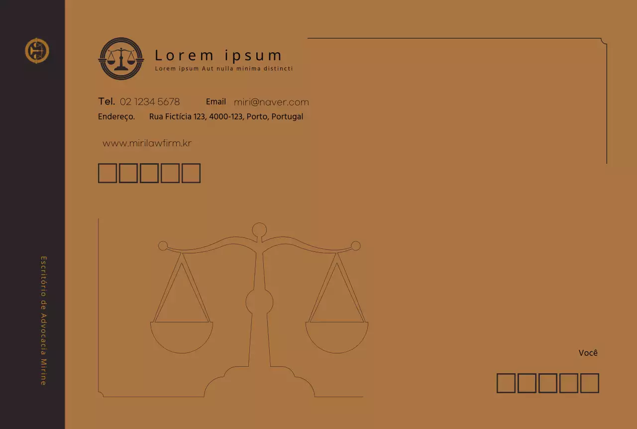 logótipo castanho empresa de advogados limpa