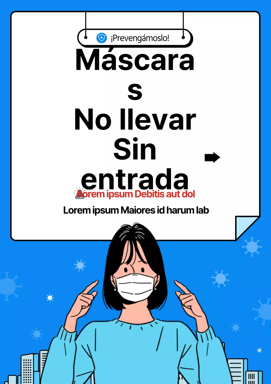 Guía blanca y azul de distanciamiento social para prevenir el COVID-19