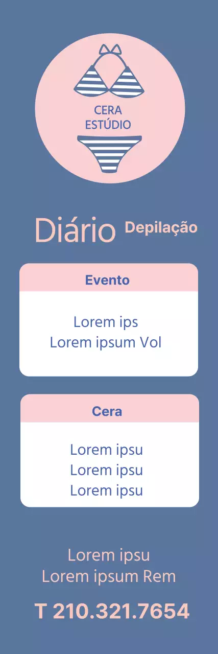 Ilustração cor-de-rosa e azul para promover uma loja de depilação limpa