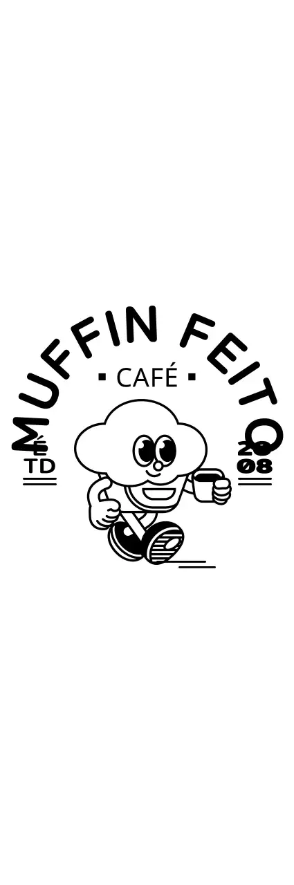 Estilo de personagem de cupcake giro para mercadoria de café