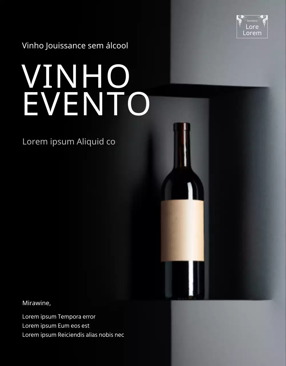 Detalhes do evento de vinho sem álcool da Blacktone