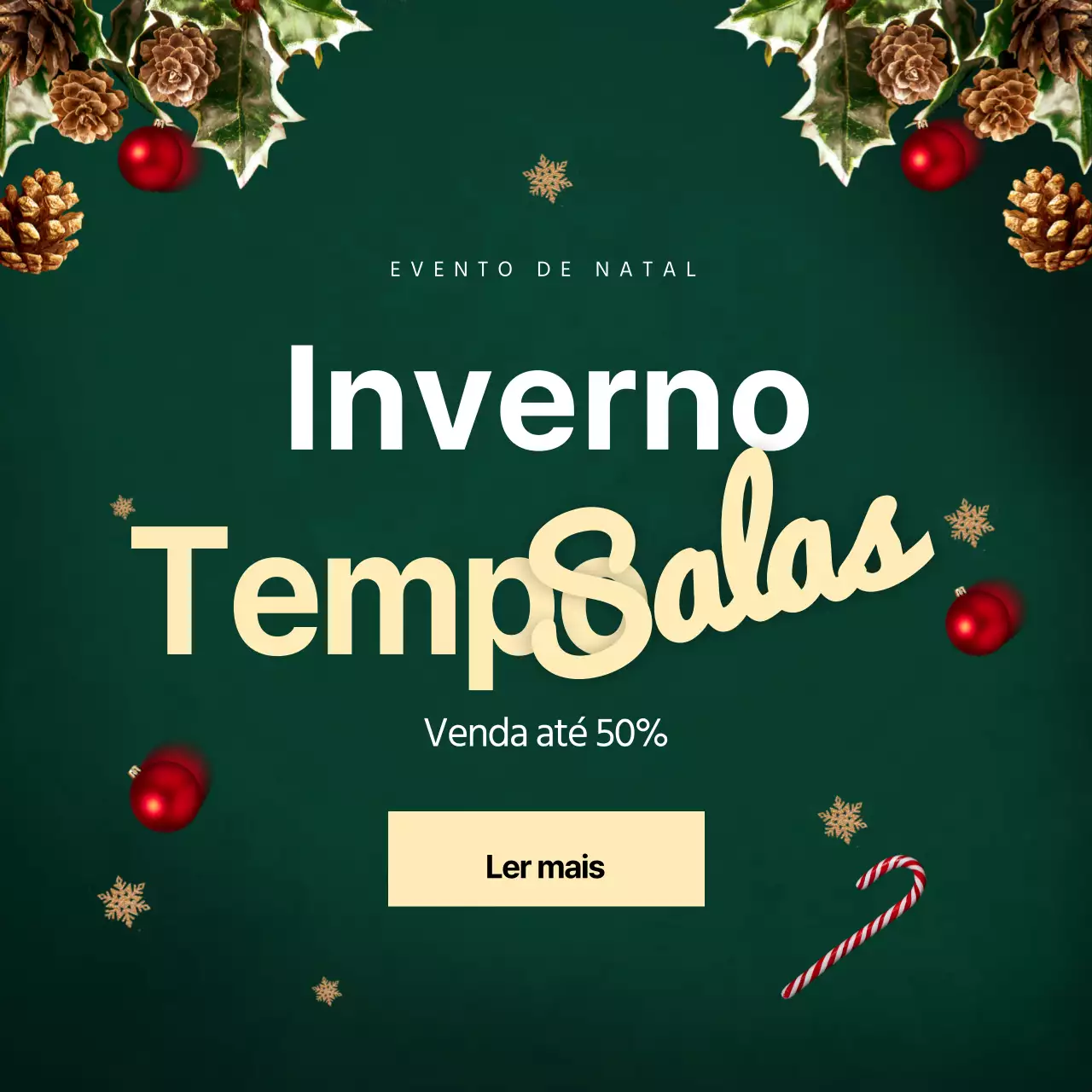 Venda de artigos para festas de Natal em verde e amarelo