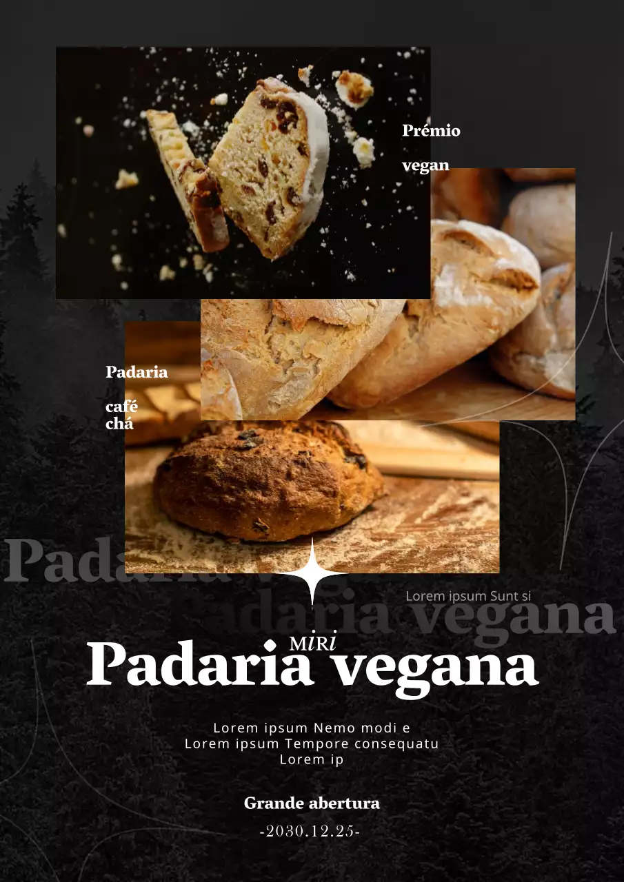 Anúncio da abertura de uma padaria vegan na Floresta Negra (webposter vertical)