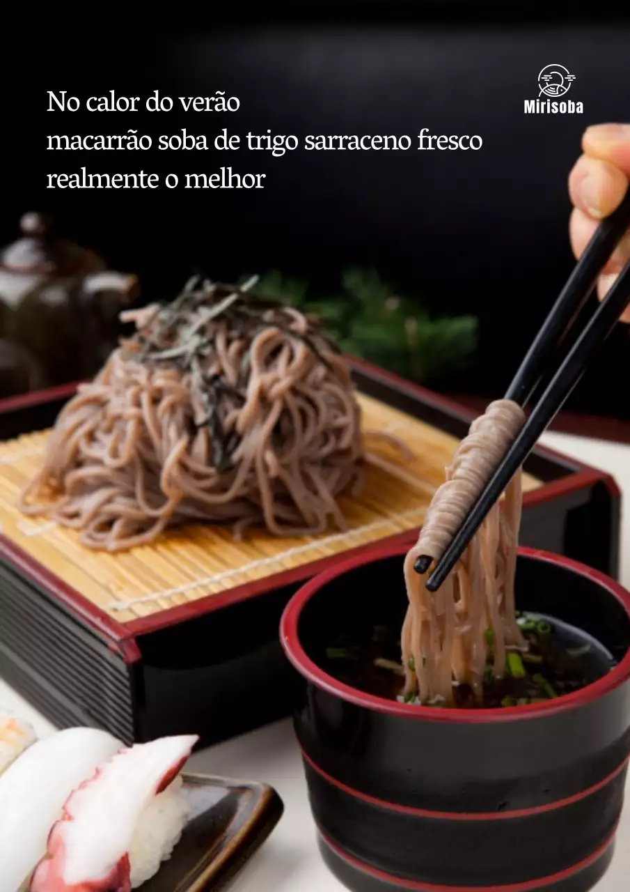 Promover o macarrão soba em imagens de alimentos