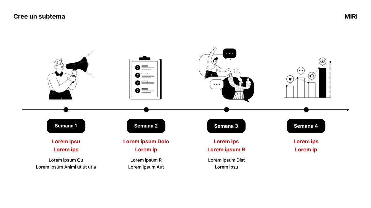 Materiales sencillos en blanco y negro para las reuniones del estudio de marketing