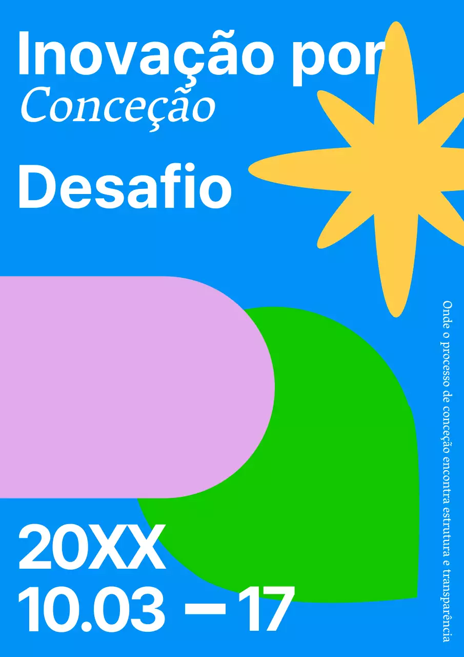 Cartaz interior em tons de azul