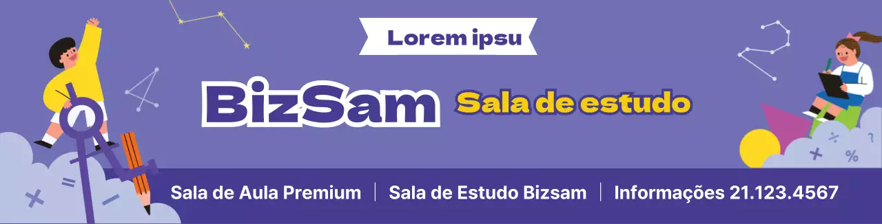 Ilustração de um piano roxo para promover uma escola de música
