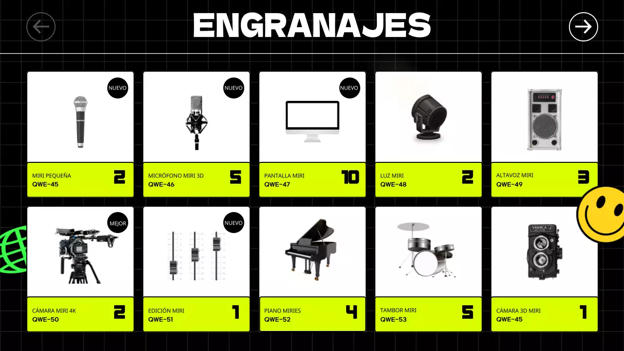 Pegatinas ilustradas de estilo kitsch y fuentes atrevidas en negro y colores neón dan un toque rítmico a las guías de conciertos y alquileres.