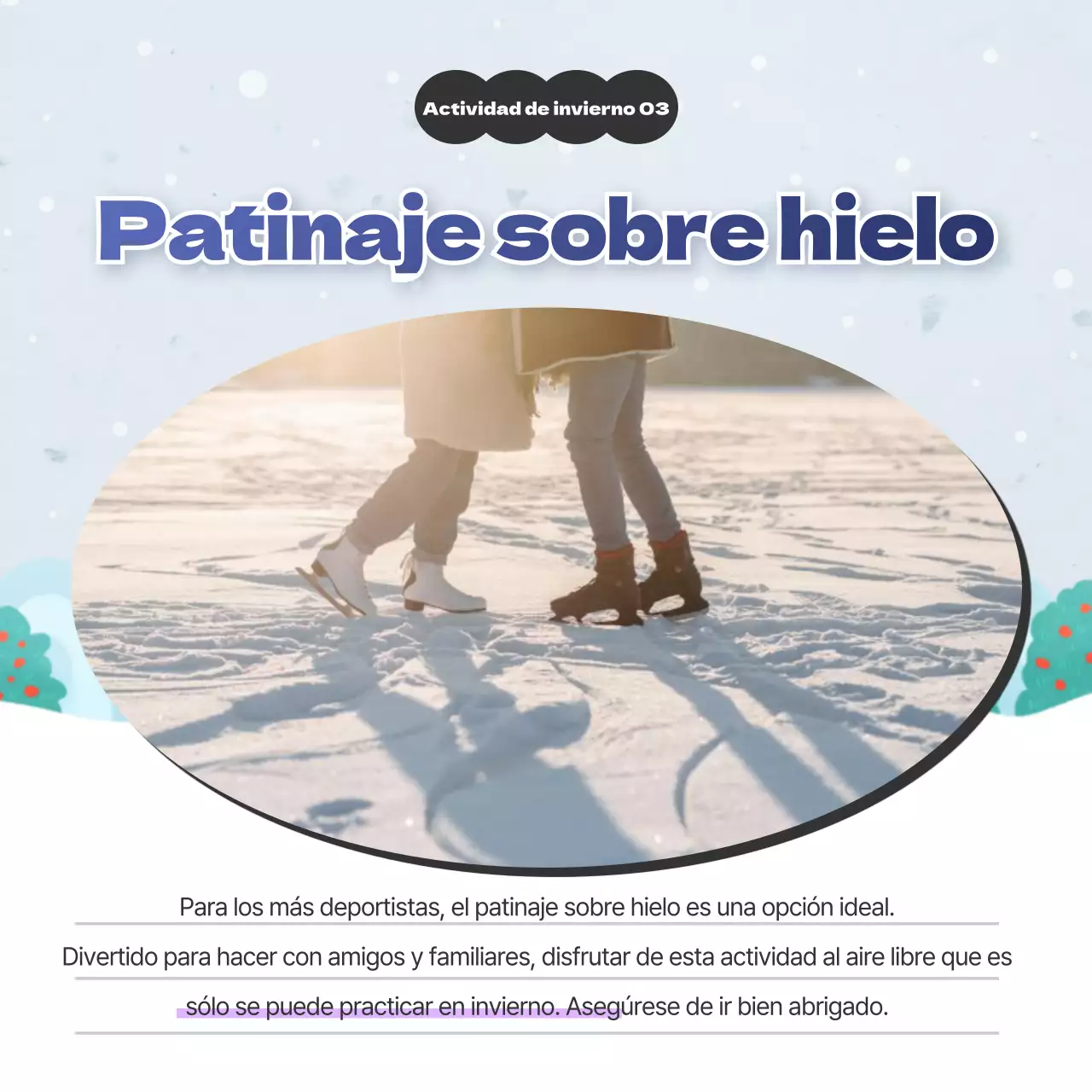 Presentamos los destinos de invierno azul cielo y púrpura